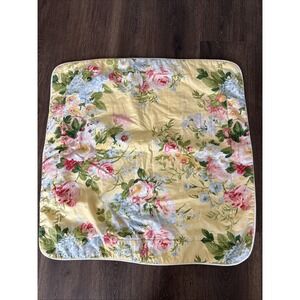 Ellen Tracy Fieldcrest Cannon Euro Pillow Sham 26x26 Yellow Floral MINT